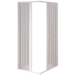 Mampara Ducha Pvc Blanca De Fuelle Reducible 80x80 H 185 Mod. Nova Kit Box