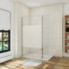 Walk In 110x200cm Panel Pantalla Fija Vidrio Esmerilado Parcial Laminado De Film Seguirdad A Pureba De Explosiciones 8mm+Lateral Abatible 40cm,Barra2 90cm -Hogar Baño Tienda 47471452 1