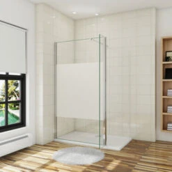 Walk In 110x200cm Panel Pantalla Fija Vidrio Esmerilado Parcial Laminado De Film Seguirdad A Pureba De Explosiciones 8mm+Lateral Abatible 40cm,Barra2 90cm -Hogar Baño Tienda 47471452 3