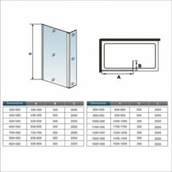 Walk In 110x200cm Panel Pantalla Fija Vidrio Esmerilado Parcial Laminado De Film Seguirdad A Pureba De Explosiciones 8mm+Lateral Abatible 40cm,Barra2 140cm -Hogar Baño Tienda 47471464 5