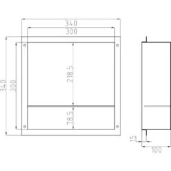 Hornacina De Acero Inoxidable NT303010X Sin Borde Con Estante - 30 X 30 X 10 Cm (ancho X Alto X Fondo) - Color Seleccionable:Acero Inoxidable Cepillado -Hogar Baño Tienda 50684951 5