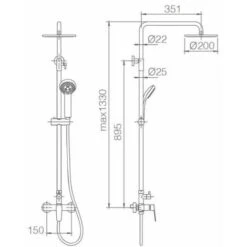 Columna De Ducha Monomando Cromada Belgica Imex BDZ044 -Hogar Baño Tienda 51572347 5