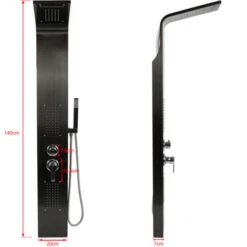 Panel De Ducha De Acero Inoxidable,Cabeza De Ducha, Ducha De Mano Y Chorros De Masaje,negro -Hogar Baño Tienda 51599350 3