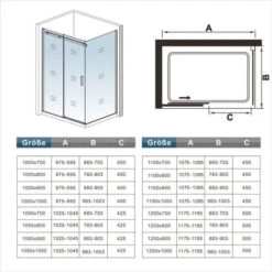 Mamparas De Ducha Corredera Elegante 8mm Antical Angular 105x90x195cm -Hogar Baño Tienda 5498586 5