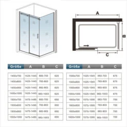 Mamparas De Ducha Corredera Moderna 8mm Antical Angular 155x80x195cm -Hogar Baño Tienda 5498765 5