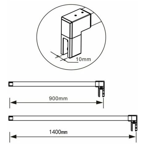 Mamparas De Ducha Pantalla Panel Fijo 8mm Antical - Barra 140cm - 60x200cm 7 Mamparas De Ducha Pantalla Panel Fijo 8mm Antical - Barra 140cm - 60x200cm - Imagen 5