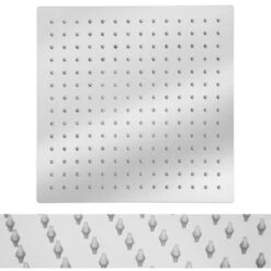 Alcachofa De Ducha Con Efecto Lluvia De Acero Inoxidable Cuadrada - Cabezal De Ducha Efecto Espejo, Rociador De Ducha Anticalcáreo Para Cuarto De Baño, Cabeza De Ducha Antical Con Conexión - 30 X 30 C -Hogar Baño Tienda 56500160 3