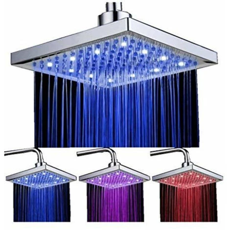 Cabezal De Ducha Fijo De Tres Colores, Rociador De Control De Temperatura Del Baño Superior, Cabezal De Ducha LED, Control De Temperatura Del Agua 30 Cm 3 Cabezal De Ducha Fijo De Tres Colores, Rociador De Control De Temperatura Del Baño Superior, Cabezal De Ducha LED, Control De Temperatura Del Agua 30 Cm