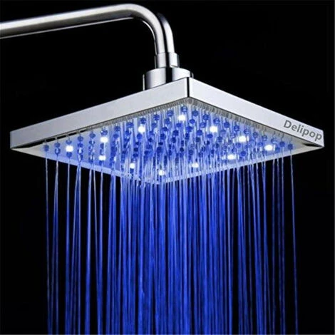 Cabezal De Ducha Fijo De Tres Colores, Rociador De Control De Temperatura Del Baño Superior, Cabezal De Ducha LED, Control De Temperatura Del Agua 30 Cm 5 Cabezal De Ducha Fijo De Tres Colores, Rociador De Control De Temperatura Del Baño Superior, Cabezal De Ducha LED, Control De Temperatura Del Agua 30 Cm - Imagen 3