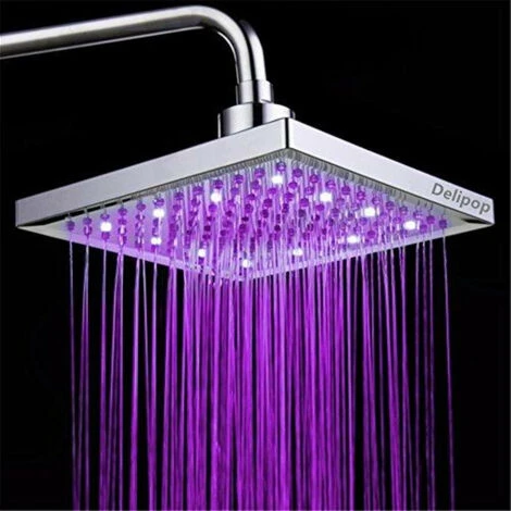 Cabezal De Ducha Fijo De Tres Colores, Rociador De Control De Temperatura Del Baño Superior, Cabezal De Ducha LED, Control De Temperatura Del Agua 30 Cm 6 Cabezal De Ducha Fijo De Tres Colores, Rociador De Control De Temperatura Del Baño Superior, Cabezal De Ducha LED, Control De Temperatura Del Agua 30 Cm - Imagen 4