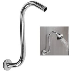 Brazo De Ducha De 8 Pulgadas, Extensión De Ducha De Gran Altura De Acero Inoxidable 230, Extensión De Ducha De Cuello De Cisne Curvo En S, Grifos De Bañera, Grifos De Cocina