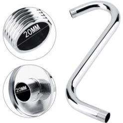 Brazo De Ducha De 8 Pulgadas, Extensión De Ducha De Gran Altura De Acero Inoxidable 230, Extensión De Ducha De Cuello De Cisne Curvo En S, Grifos De Bañera, Grifos De Cocina -Hogar Baño Tienda 56937719 3