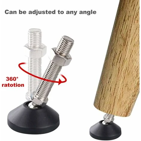 Tornillos De Ajuste Para Patas De Muebles, Pies De Tornillo M8 Montaje En El Piso Pies De Tornillo Ajustables Capacidad De Carga: Hasta 300 Kg, Pies De Nivelación Con Tornillo, Tuerca Y Rótula De Acer 4 Tornillos De Ajuste Para Patas De Muebles, Pies De Tornillo M8 Montaje En El Piso Pies De Tornillo Ajustables Capacidad De Carga: Hasta 300 Kg, Pies De Nivelación Con Tornillo, Tuerca Y Rótula De Acer - Imagen 2