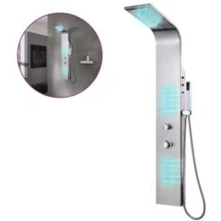 Sistema De Panel De Ducha Acero Inoxidable Curvo VidaXL