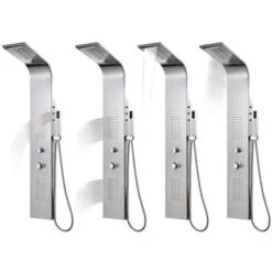 Sistema De Panel De Ducha Acero Inoxidable Curvo VidaXL -Hogar Baño Tienda 5756736 4