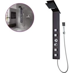 Sistema De Panel De Ducha Vidrio Marrón VidaXL