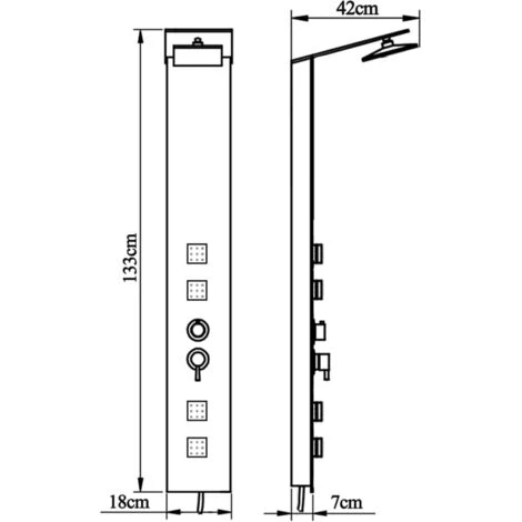 Sistema De Panel De Ducha Vidrio Marrón VidaXL 5 Sistema De Panel De Ducha Vidrio Marrón VidaXL - Imagen 3