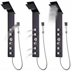 Sistema De Panel De Ducha Vidrio Marrón VidaXL 10 Sistema De Panel De Ducha Vidrio Marrón VidaXL -Hogar Baño Tienda 5756740 4