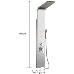 Panel De Ducha Columna De Ducha En Acero Inoxidable 304, 5 Funciones, Ducha Moderna Multifunción Para Baño, Altura: 140 Cm - Proceso De Pulido (Acero Inoxidable) -Hogar Baño Tienda 58503663 5