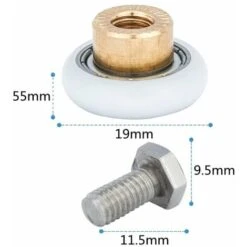 Juego De 8 Ruedas Para Puerta De Ducha De 19mm Corredera Ruedas Correderas Para Puerta De Ducha Con Tornillos -Hogar Baño Tienda 59622059 2