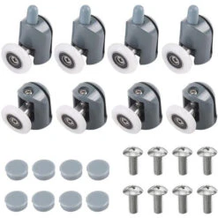8 Piezas Ruedas De Mampara De Ducha 25mm Ruedas Para Puerta De Ducha 4 Rodillos Superiores 4 Rodillos Inferiores -Hogar Baño Tienda 59622247 4
