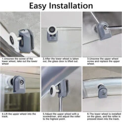 8 Piezas Ruedas De Mampara De Ducha 25mm Ruedas Para Puerta De Ducha 4 Rodillos Superiores 4 Rodillos Inferiores -Hogar Baño Tienda 59622247 5