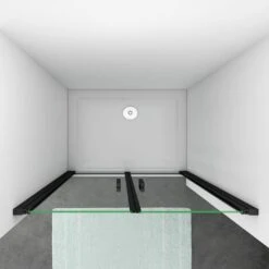 Mampara De Ducha Frontal Abatible Dos Hojas, 8mm Cristal Templado Antical, Marco De Aluminio Negro, 80x200cm -Hogar Baño Tienda 60070429 5