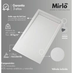 Plato De Ducha Pizarra SMART BLANCO 70x70 Cm 9 Plato De Ducha Pizarra SMART BLANCO 70x70 Cm -Hogar Baño Tienda 60152724 3