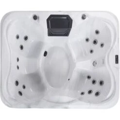 Bañera De Hidromasaje LED De Acrílico Blanco 180 X 215 Cm Aluminio 4 Plazas 19 Jets Aire Libre Arcelia -Hogar Baño Tienda 60803061 4