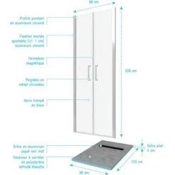 Pack Mampara De Ducha 80x200 Cm + PLATO DE DUCHA ALICATADO 80x120 CUT-OFF -Hogar Baño Tienda 64144778 4