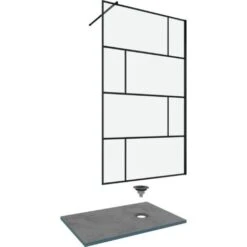 Pack Mampara De Ducha 100x195 Cm + BANDEJA ALICATADA CORTADA 90X140 -Hogar Baño Tienda 64144780 3