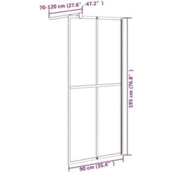 Mampara De Ducha Accesible Vidrio Templado Oscuro 90x195 Cm VidaXL -Hogar Baño Tienda 65179659 3