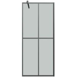 Mampara De Ducha Accesible Vidrio Templado Oscuro 90x195 Cm VidaXL -Hogar Baño Tienda 65179659 4