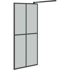 Mampara De Ducha Accesible Vidrio Templado Oscuro 90x195 Cm VidaXL -Hogar Baño Tienda 65179659 5