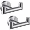 2 Piezas, Gancho Simple De Doble ángulo, Toallero De Baño, Montaje En Pared -Hogar Baño Tienda 65510782 1