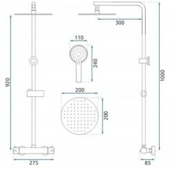 CONJUNTO DE DUCHA CON TERMOSTATO REA BLISS ORO -Hogar Baño Tienda 66651837 5