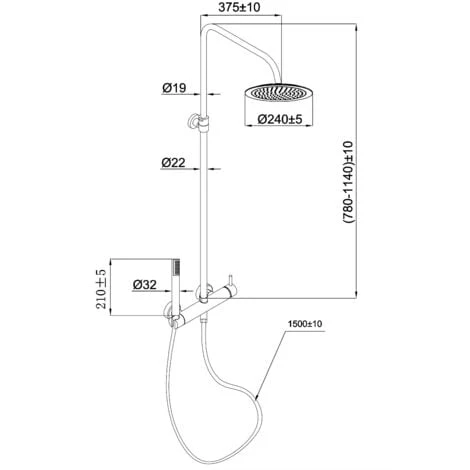 Columna De Ducha Mecánica Luisa Cromada 5 Columna De Ducha Mecánica Luisa Cromada - Imagen 3