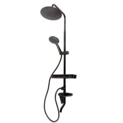 Conjunto Ducha Latón/Zinc - Acero Inoxidable- ABS, Negro, Agua Caliente-Fría, Monomando [QLI-FA-3019] (QLI-FA-3019)