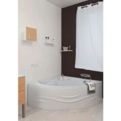 Faldón De Bañera FANY - Motivo De Onda 135x135cm - ABS - Blanco -Hogar Baño Tienda 6782262 2