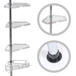 Estante Esquinero De Ducha Telescópico De Acero Inoxidable -Hogar Baño Tienda 68493666 5