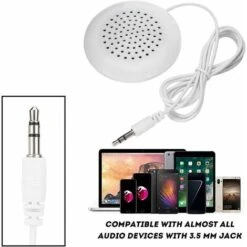 GDRHVFD Mini Altavoz De 3,5 Mm Portátil DIY Altavoz Portátil CD MP3 Teléfono Blanco -Hogar Baño Tienda 68578693 4