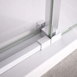 Mampara De Ducha Frontal Ducha 2 Fijos + 2 Correderas 145-150 Cm (ancho Adaptable) Altura 195 Cm Blanco Mate Vidrio 6mm Transparente Antical -Hogar Baño Tienda 70239806 3