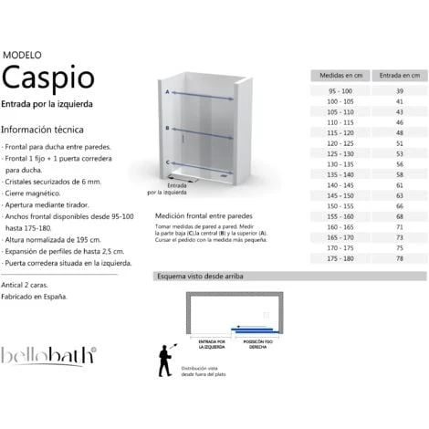 Mampara De Ducha Frontal Fijo + Corredera 95-100 Cm (ancho Adaptable) Altura 195 Cm Plata Brillo Vidrio 6mm Transparente Antical Posición Fijo Derecha 6 Mampara De Ducha Frontal Fijo + Corredera 95-100 Cm (ancho Adaptable) Altura 195 Cm Plata Brillo Vidrio 6mm Transparente Antical Posición Fijo Derecha - Imagen 4