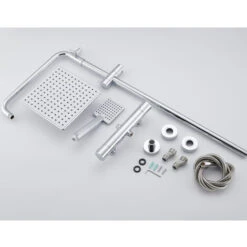 Columna De Ducha Termostática 38 Centígrados Columna De Ducha Sin Grifo Conjunto De Ducha La Ducha Fija Y La Ducha De Mano, Altura Ajustable 82-115cm 10 Columna De Ducha Termostática 38 Centígrados Columna De Ducha Sin Grifo Conjunto De Ducha La Ducha Fija Y La Ducha De Mano, Altura Ajustable 82-115cm -Hogar Baño Tienda 70728268 4