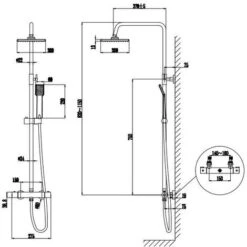 Columna De Ducha Termostática 38 Centígrados Columna De Ducha Sin Grifo Conjunto De Ducha La Ducha Fija Y La Ducha De Mano, Altura Ajustable 82-115cm 11 Columna De Ducha Termostática 38 Centígrados Columna De Ducha Sin Grifo Conjunto De Ducha La Ducha Fija Y La Ducha De Mano, Altura Ajustable 82-115cm -Hogar Baño Tienda 70728268 5