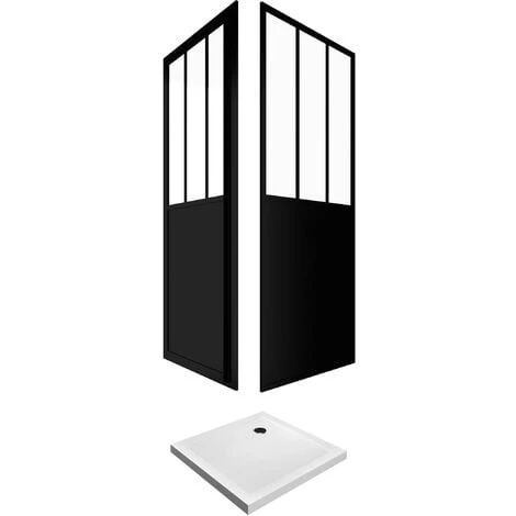 Pack Porte Pivoting Glass Dipped 5 Mm + Panel De Aluminio Compuesto + 90x90 Receptor Blanco 5 Pack Porte Pivoting Glass Dipped 5 Mm + Panel De Aluminio Compuesto + 90x90 Receptor Blanco - Imagen 3