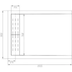 Plato De Ducha LYROS Sifón - 1200x900x40mm - Antracita - Venta-unica -Hogar Baño Tienda 71350976 4