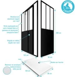 Paquete Completo De Paquete De Pared De 120 Cm Ducha Deslizante+ Tipo De Taller Return+ White Destinatario -Hogar Baño Tienda 71356565 4