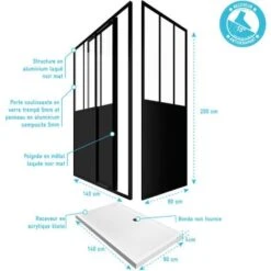 Paquete De Puerta Corredera 140x200 + Panel De Aluminio De Pared Y Compuesto De Retorno + Destinatario De 140x90 9 Paquete De Puerta Corredera 140x200 + Panel De Aluminio De Pared Y Compuesto De Retorno + Destinatario De 140x90 -Hogar Baño Tienda 71356674 4