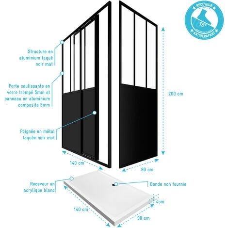 Paquete De Puerta Corredera 140x200 + Panel De Aluminio De Pared Y Compuesto De Retorno + Destinatario De 140x90 6 Paquete De Puerta Corredera 140x200 + Panel De Aluminio De Pared Y Compuesto De Retorno + Destinatario De 140x90 - Imagen 4